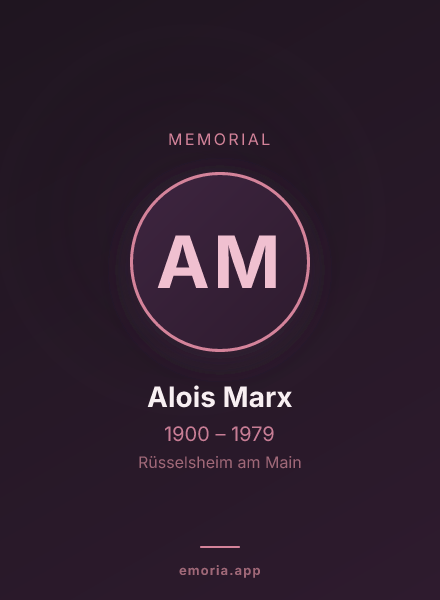 Memorial portrait of Alois Marx