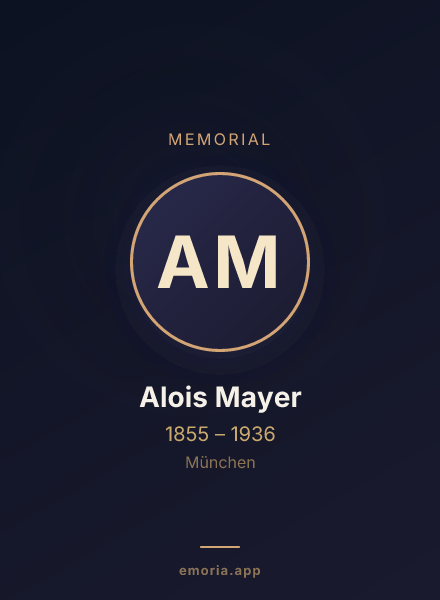 Memorial portrait of Alois Mayer
