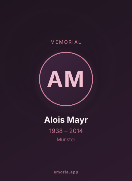 Memorial portrait of Alois Mayr