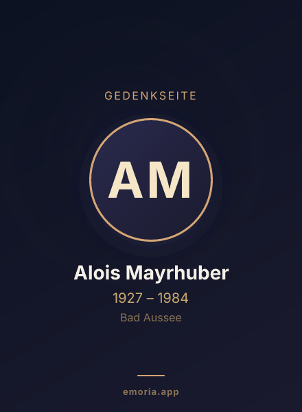 Gedenkportrait von Alois Mayrhuber