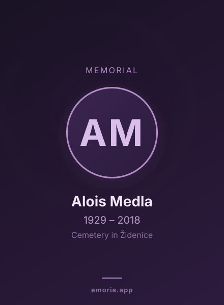 Memorial portrait of Alois Medla