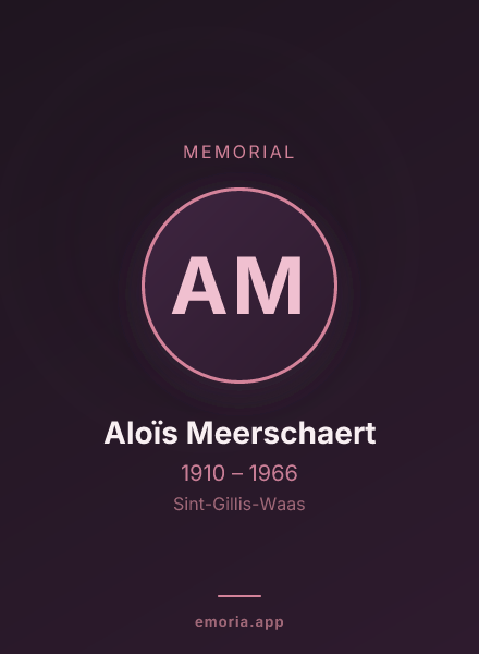 Memorial portrait of Aloïs Meerschaert