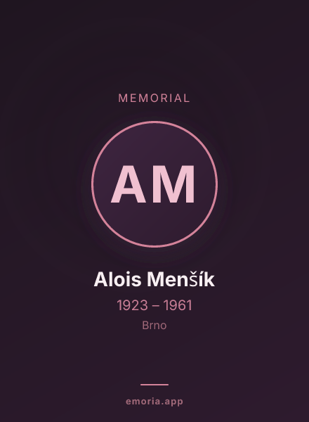 Memorial portrait of Alois Menšík