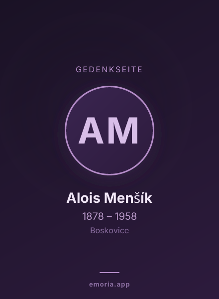 Gedenkportrait von Alois Menšík