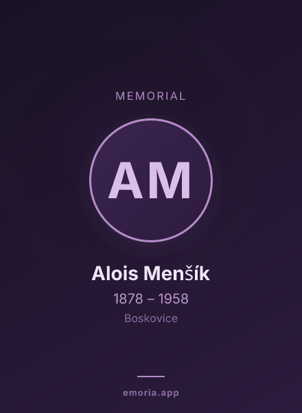 Memorial portrait of Alois Menšík