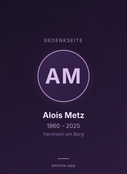 Gedenkportrait von Alois Metz