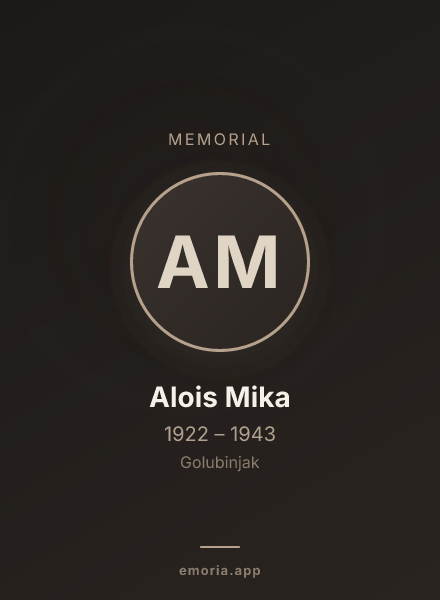 Memorial portrait of Alois Mika