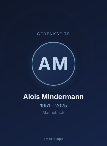 Gedenkportrait von Alois Mindermann