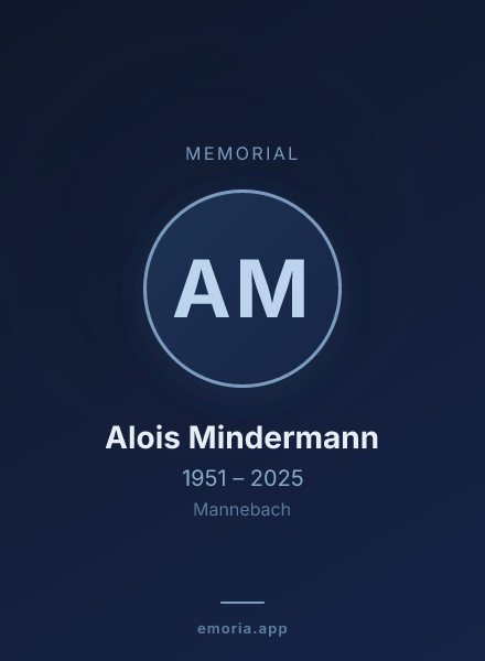 Memorial portrait of Alois Mindermann