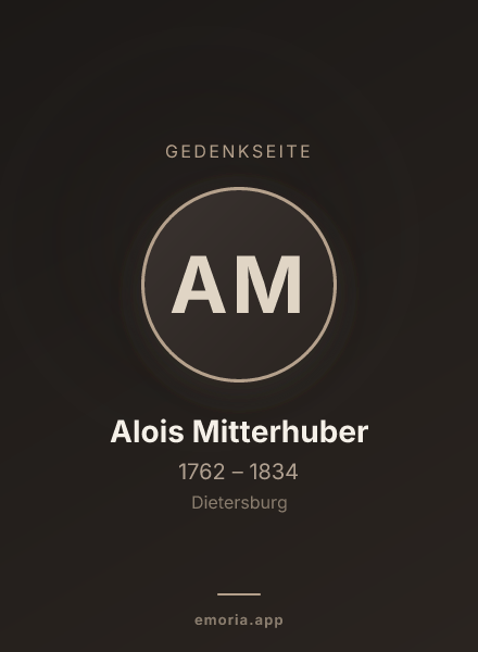 Gedenkportrait von Alois Mitterhuber