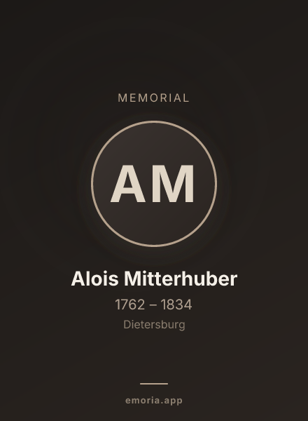 Memorial portrait of Alois Mitterhuber