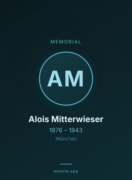 Memorial portrait of Alois Mitterwieser