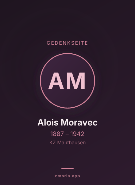 Gedenkportrait von Alois Moravec