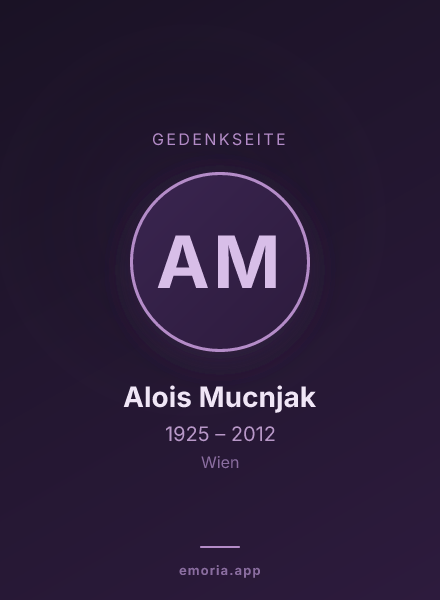 Gedenkportrait von Alois Mucnjak