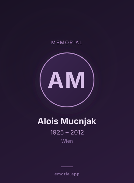 Memorial portrait of Alois Mucnjak