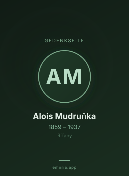 Gedenkportrait von Alois Mudruňka