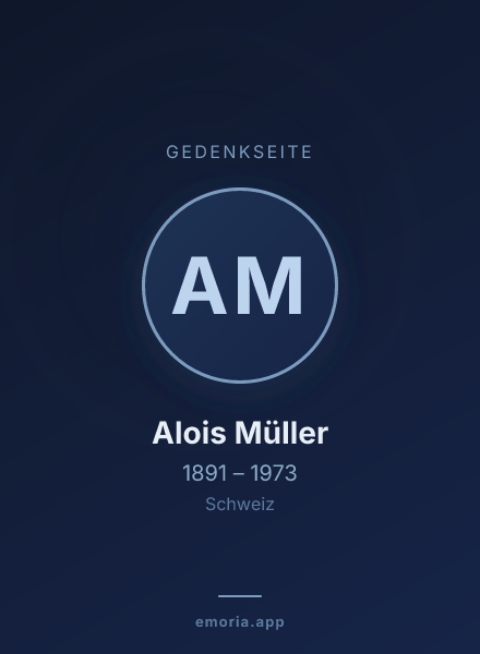 Gedenkportrait von Alois Müller