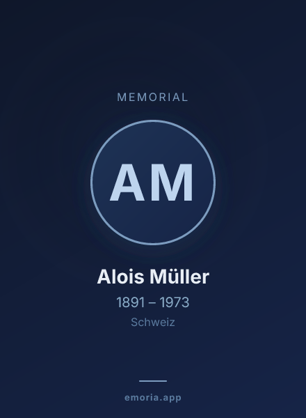 Memorial portrait of Alois Müller