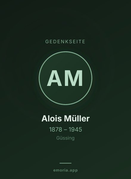 Gedenkportrait von Alois Müller