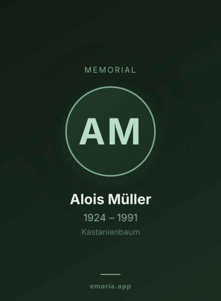 Memorial portrait of Alois Müller