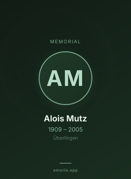 Memorial portrait of Alois Mutz