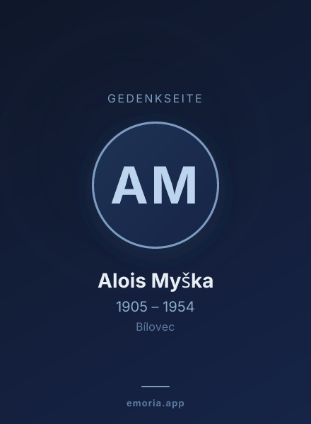 Gedenkportrait von Alois Myška