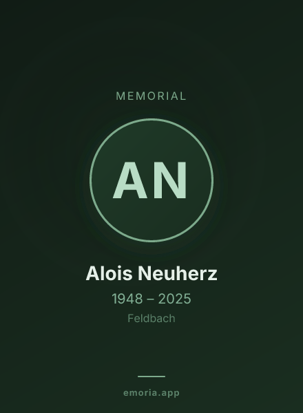Memorial portrait of Alois Neuherz