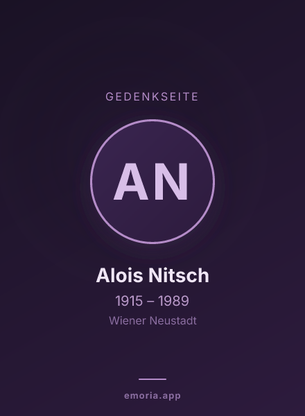Gedenkportrait von Alois Nitsch