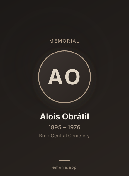Memorial portrait of Alois Obrátil