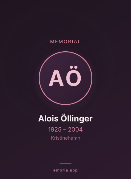 Memorial portrait of Alois Öllinger