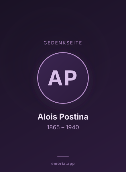 Gedenkportrait von Alois Postina