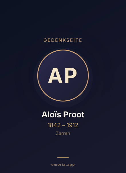 Gedenkportrait von Aloïs Proot
