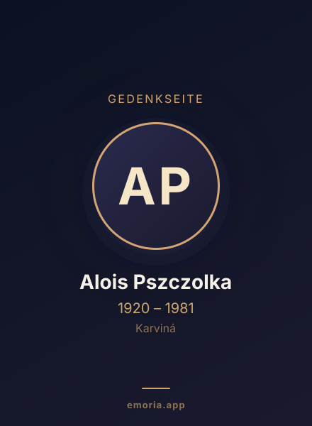 Gedenkportrait von Alois Pszczolka