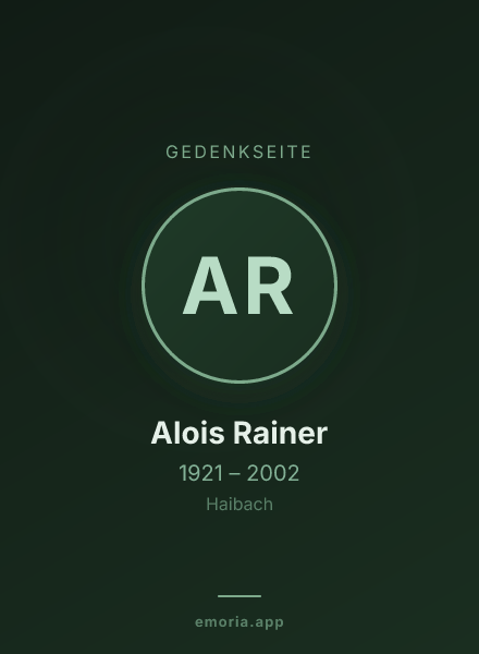 Gedenkportrait von Alois Rainer