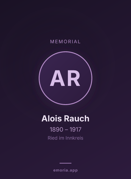 Memorial portrait of Alois Rauch