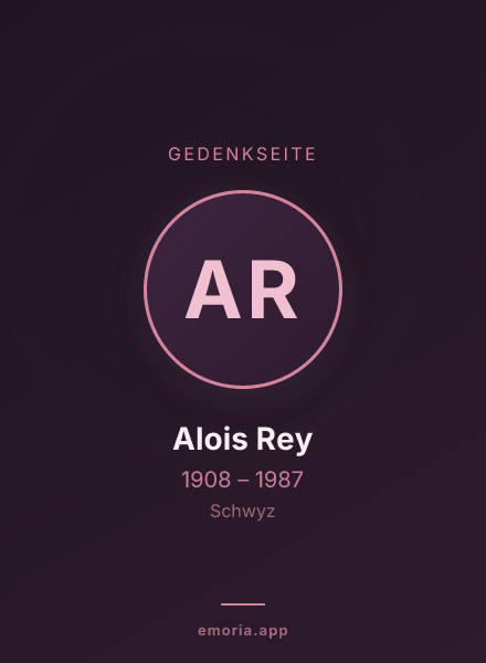 Gedenkportrait von Alois Rey