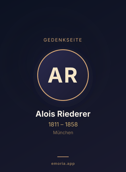 Gedenkportrait von Alois Riederer