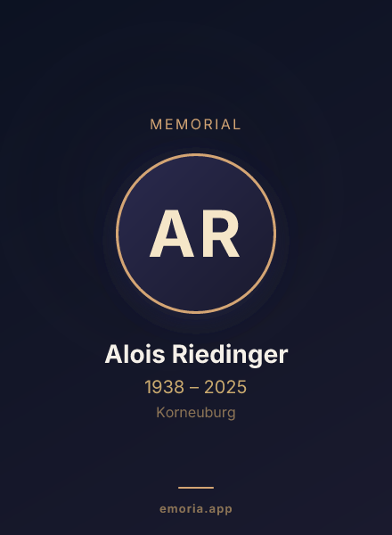 Memorial portrait of Alois Riedinger