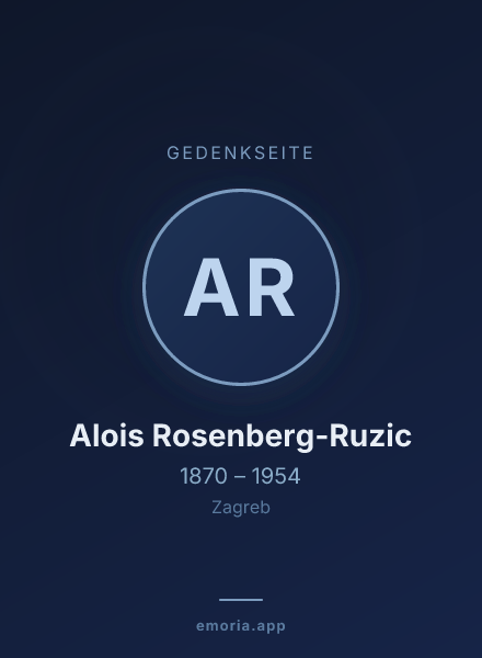 Gedenkportrait von Alois Rosenberg-Ruzic