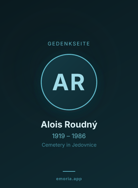 Gedenkportrait von Alois Roudný