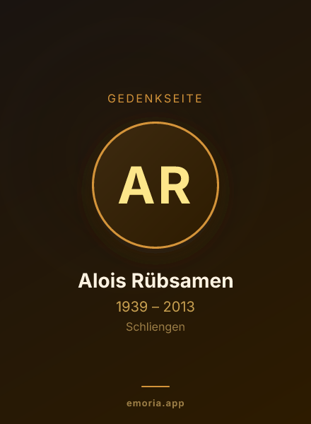 Gedenkportrait von Alois Rübsamen