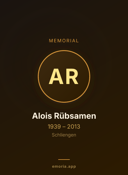 Memorial portrait of Alois Rübsamen
