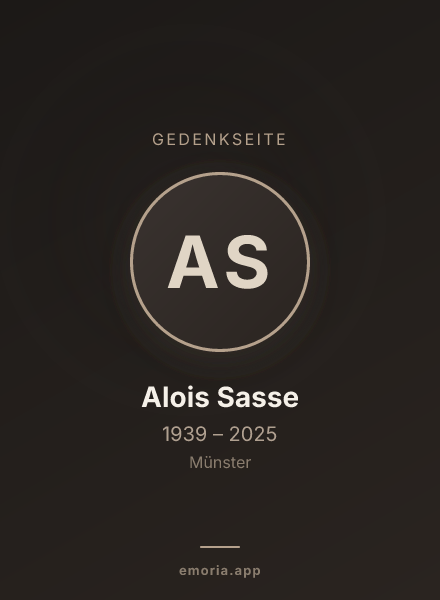 Gedenkportrait von Alois Sasse
