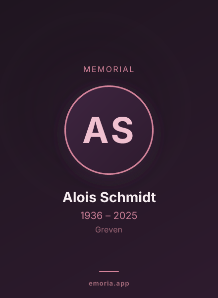 Memorial portrait of Alois Schmidt