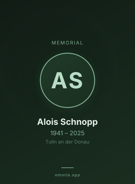 Memorial portrait of Alois Schnopp