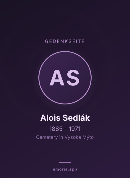 Gedenkportrait von Alois Sedlák