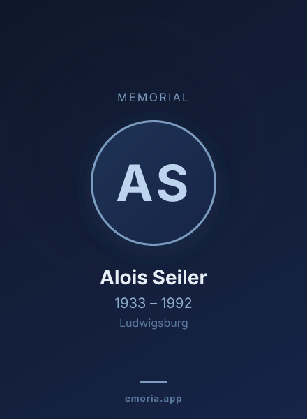 Memorial portrait of Alois Seiler