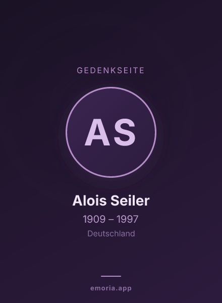 Gedenkportrait von Alois Seiler