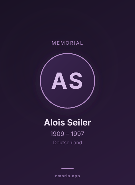 Memorial portrait of Alois Seiler