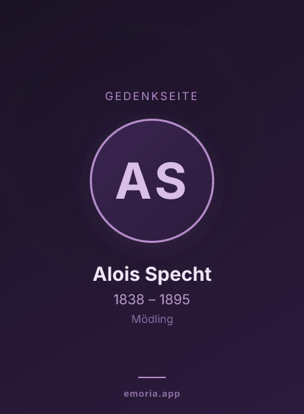 Gedenkportrait von Alois Specht